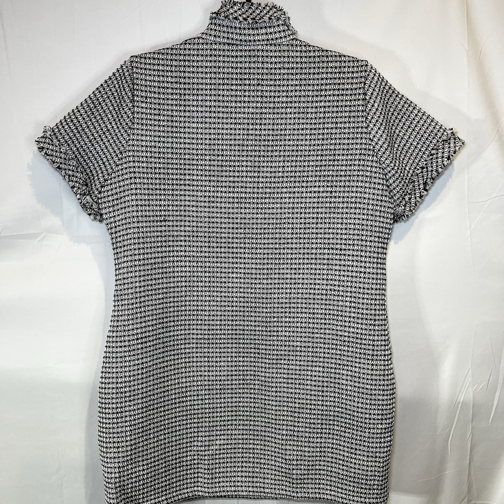 NWT Women's Gray Tweed X-Large Dress‎ V-Neck Short Sleeve Front Zip Sheath Lined - Picture 7 of 7